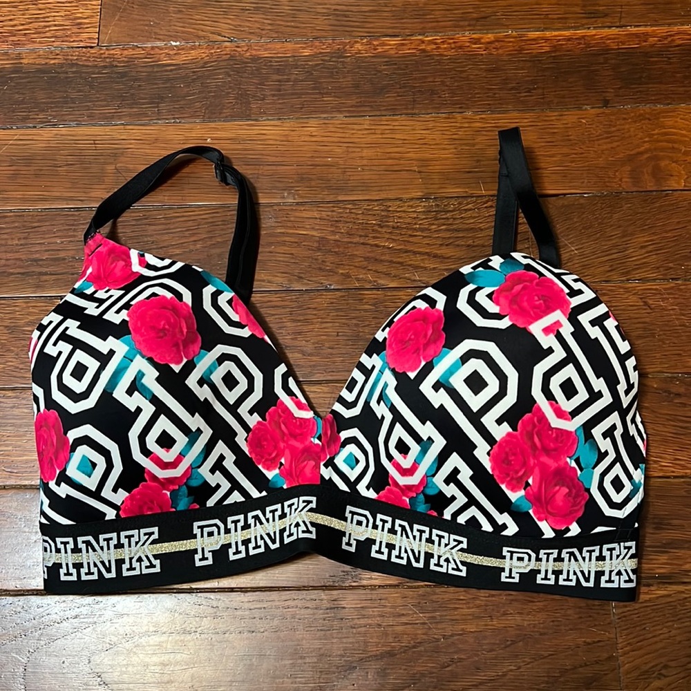 Victorias Secret Sports Bra - Roses Sz 34D
